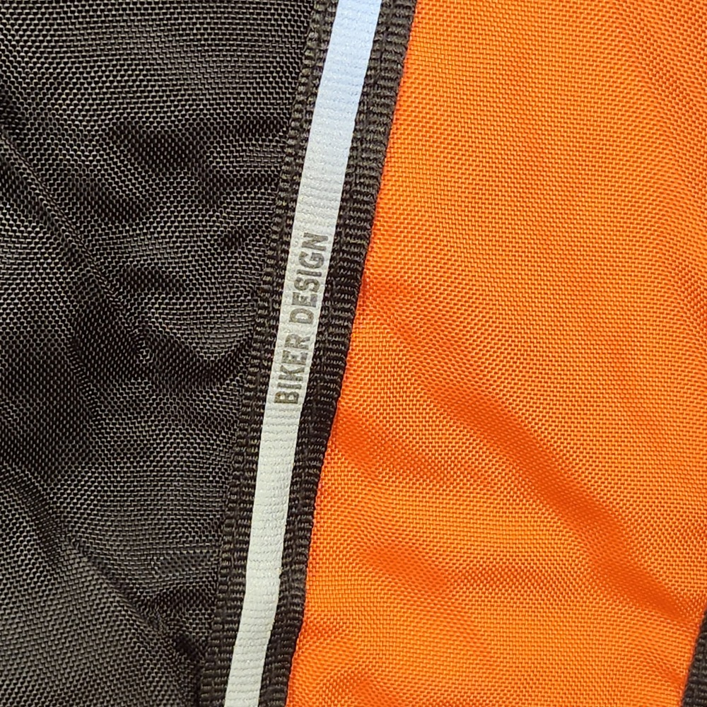 Biker Design Water Resistant Motorcycle Jacket Men's L Black Orange‎ Reflective - Picture 4 of 9